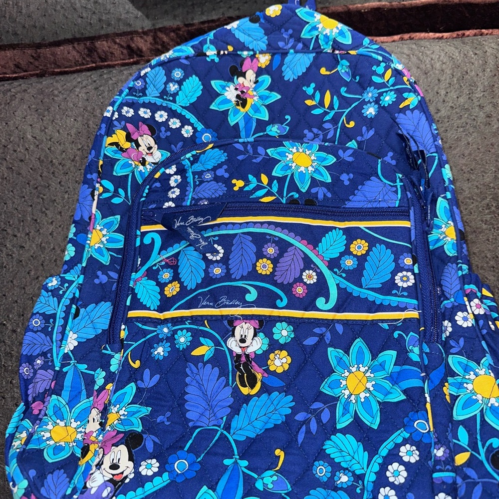 Disney Floral Blue Backpack with Cartoon Character 2